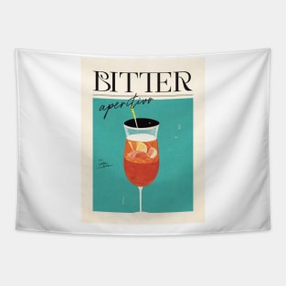 Bitter Aperitivo Retro Poster Classic Bar Prints, Vintage Drinks, Recipe, Wall Art Tapestry