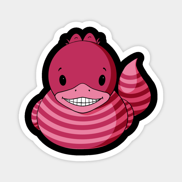 Cheshire Cat Rubber Duck Magnet by Alisha Ober Designs