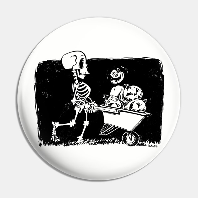 Wheelbarrow full of Pumpkins Pin by EricScalesCartoons