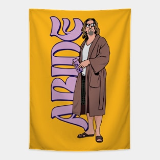 Dude abides stand drinking Tapestry