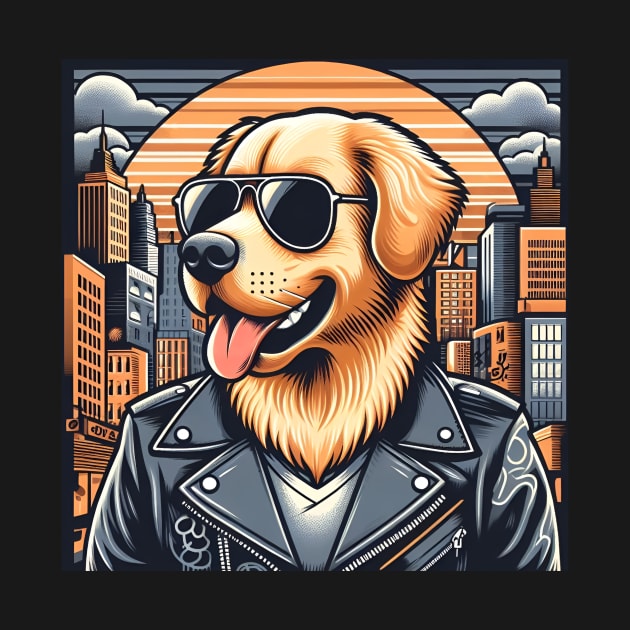 Golden Retriever City Bad Boy Edition by PrintWizardArt