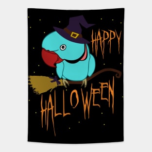 happy halloween - blue indian ringneck doodle Tapestry