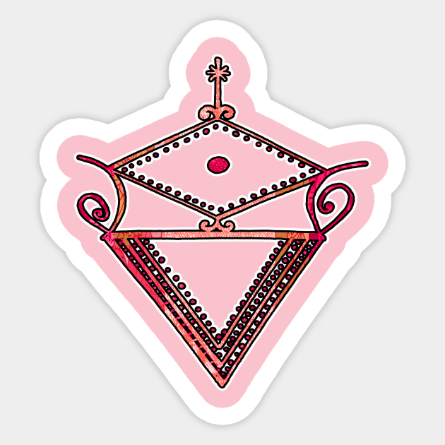 Pink Floral La Sirene Veve Sigil Haitian Vodou Gift Sticker Teepublic Pink Floral La Sirene Veve Sigil Haitian Vodou Gift Sticker Teepublic