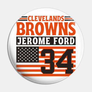 Cleveland Browns Ford 34 American Flag Football Pin