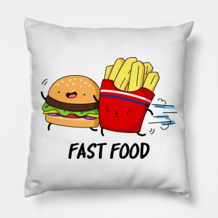 Fast Food Cute Burger Fries - puns are life Pillow