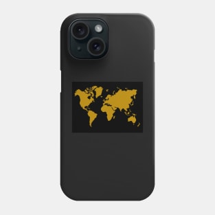 Black and gold world map Phone Case