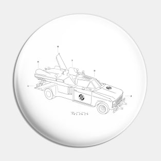 Buckaroo Banzai Jet Car - black ink Pin