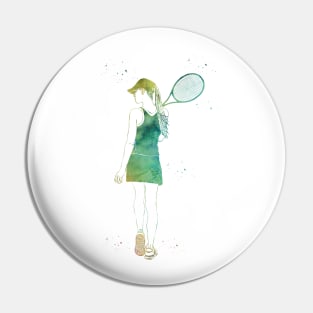 Tennis Player Girl Pin