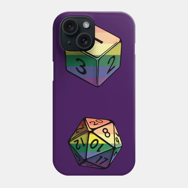 Pride Dice Set: Gay LGBTQ Phone Case by CrowleyCreations