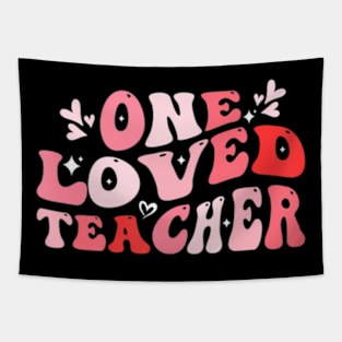 Valentines Day Loved Teacher Teaching Groovy Women Men Tapestry