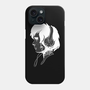 Girl with headphones Phone Case