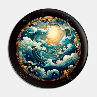 Kanagawa Wave Pillows  3D Pin