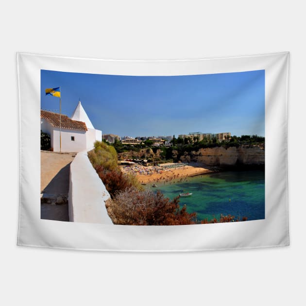 Praia de Nossa Senhora da Rocha Algarve Portugal Tapestry by AndyEvansPhotos