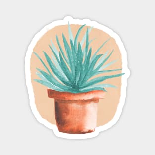 Watercolor Potted Green Houseplant Magnet