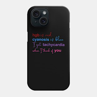 Hgb Is Red Cyanosis Is Blue I Get Tachycardia Cardiac Nurse Phone Case