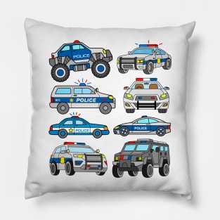 US Police Cars and Vehicles Pillow