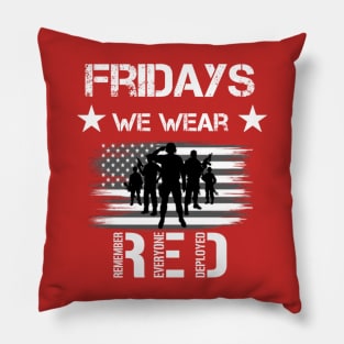 Fridays We Wear Red Pillow