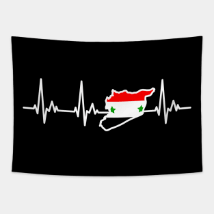 Syria Heartline Design Syrian Flag Tapestry