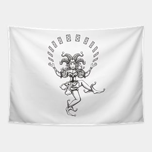 Dancing Joker Girl Tapestry