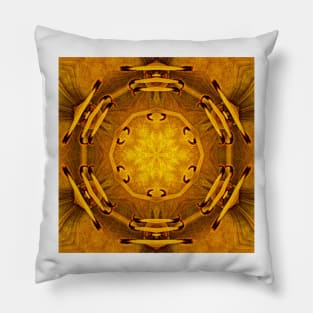 floral fantasy design in shades of GOLD Pillow