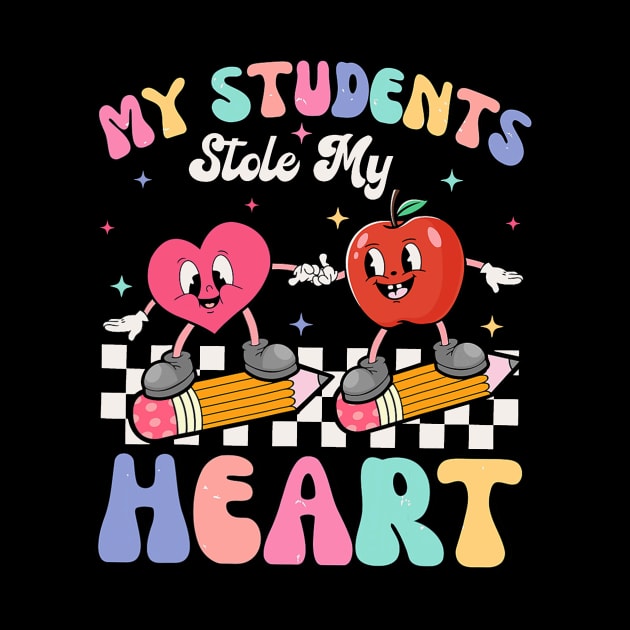 Teacher Valentines Day Retro My Students Stole My Heart by jadolomadolo