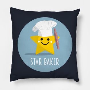 Cute Star Baker with Rolling Pin Pillow