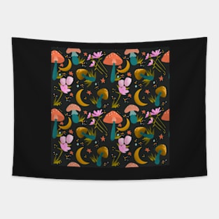 Mushrooms and Flowers Tapestry