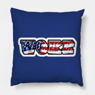 WOKE WOKE AF Patriotic - Double-sided Pillow