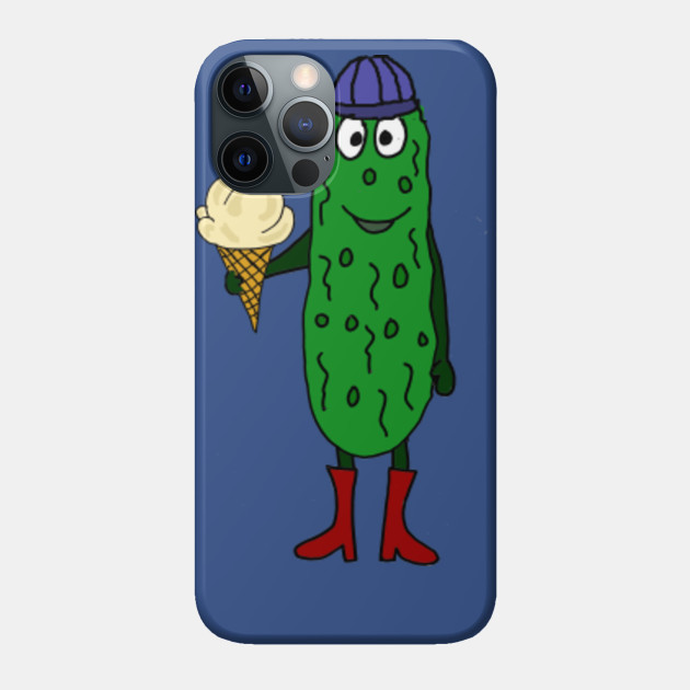 Funny Dill Pickle Eating Ice Cream Cone Cartoon Pickle Phone Case Teepublic Pickle wearing sunglasses cartoon character stock vector. teepublic