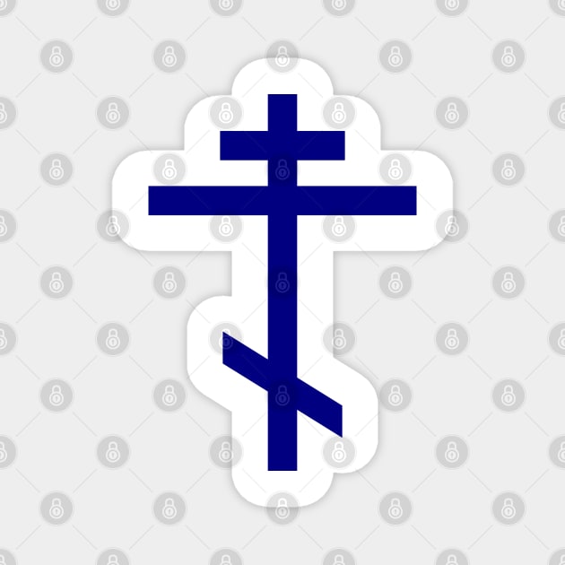 Orthodox Cross (Navy Blue) Magnet by PabloDeChenez