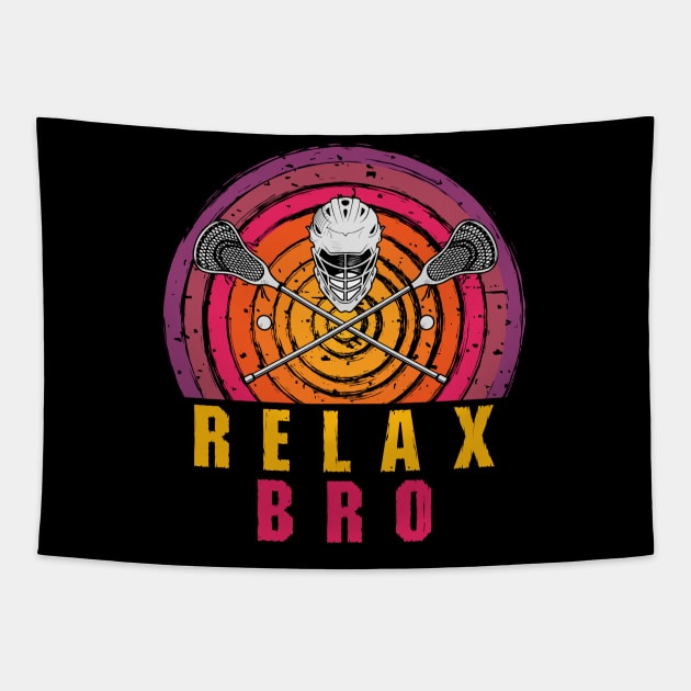 Relax Bro Lacrosse Tapestry by Hensen V parkes