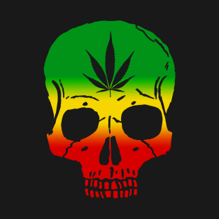 Rasta Pot leaf Skull, Cannabis skull T-Shirt