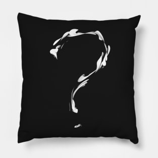 Question Mark ? Flame Black and White Modern Design Typography Pillow