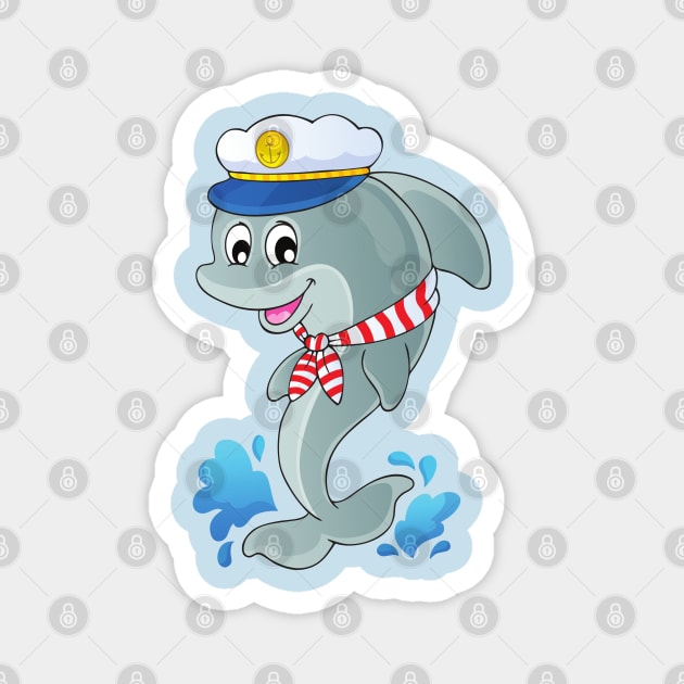 blue captain dolphin Magnet by MNZStar