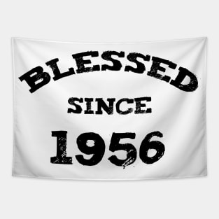 Blessed Since 1956 Funny Blessed Christian Birthday Tapestry