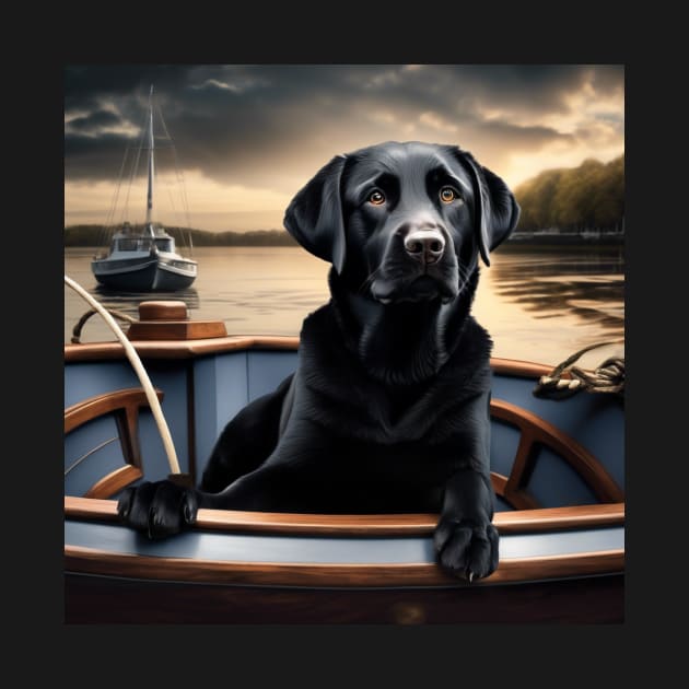 Black Lab on a Boat by AnchoredK9s