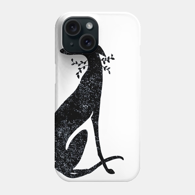 Black sighthound Phone Case by Windhundart