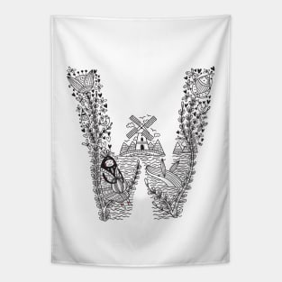 Letter W (Buu&Luu Alphabet) Tapestry