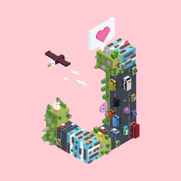 Pac Man Crossy Road Isometric City by Jasmine Chang Art