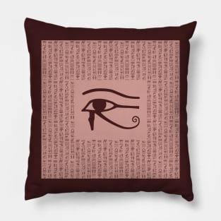 Oeil d'Horus, Egypte ancienne, hiéroglyphes, look vintage Pillow