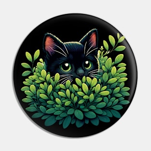 The Curious Black Kitten Pin