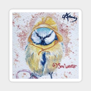 Watercolour Blue Tit Bird Painting Magnet