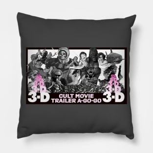 Cult Movie Trailer A-Go-Go 3-D in 1 Dimension! Pillow