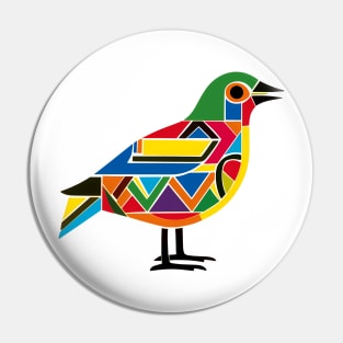 Colorful geometric shape bird design Pin
