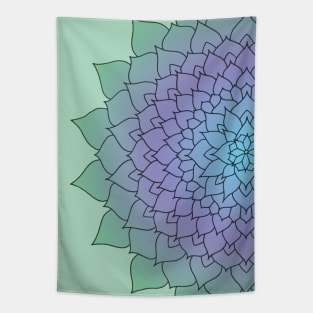 Green Purple Blue Floral Mandala Tapestry