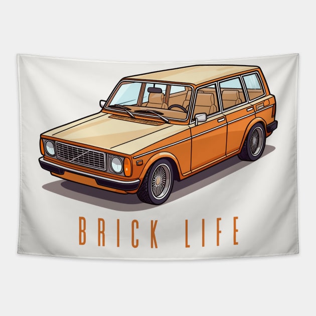 Brick Life - 240 Station Wagon Original Design Tapestry by DrumRollDesigns