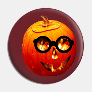 Pumpkin with eyes on fire Pin