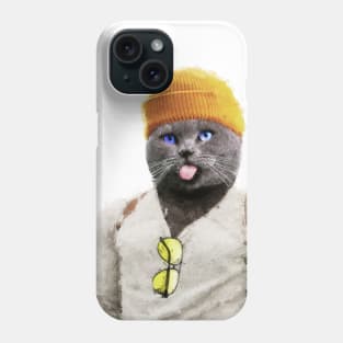 Hipster Cat in Oil: A Feline Fashionista Masterpiece Phone Case