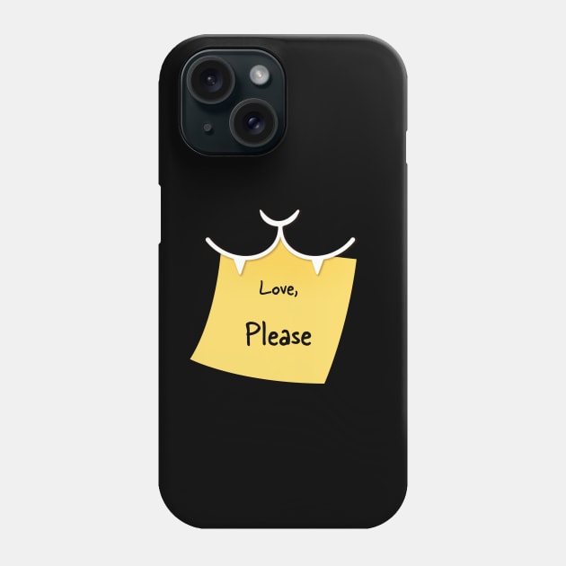 Cat Says Love, Please Phone Case by Episodic Drawing