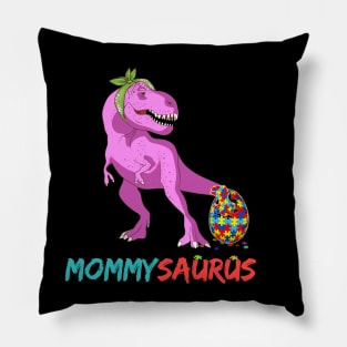 Momsaurus Autism Awareness Mother's Day Mommy Dinosaur Mom Pillow